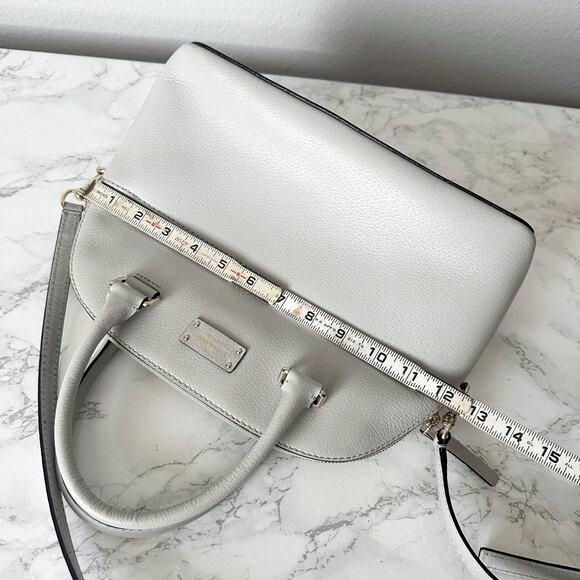 Kate Spade Grove Street Carli Gray Boar Embossed Leather Satchel & Crossbody Bag - Picture 14 of 15